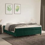 vidaXL Sommier à lattes de lit et matelas Vert foncé 180x200cm Velours