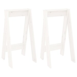 vidaXL Tabourets lot de 2 blanc 40x40x75 cm bois massif de pin