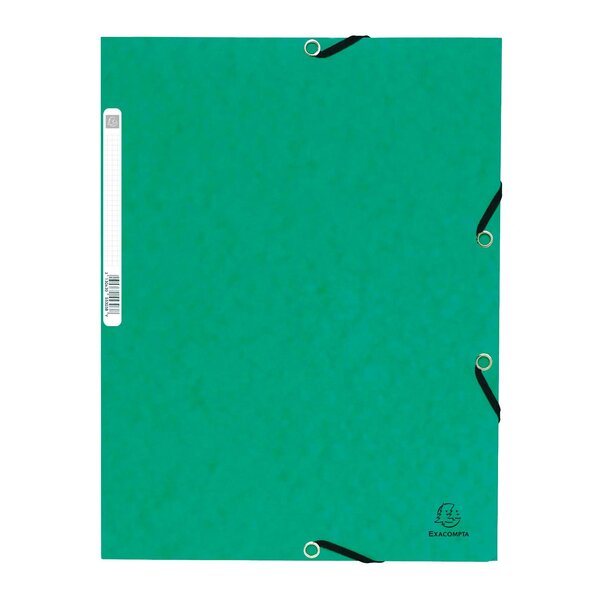 Chemise À Élastiques 3 Rabats Carte Lustrée 355g/m2 - Vert - Exacompta