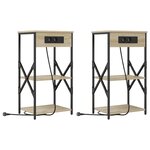 vidaXL Armoires de chevet 2 Pièces Chêne sonoma 41 x 31 x 76 cm