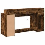 vidaXL Bureau et lumières LED chêne fumé 160x55x91cm bois d'ingénierie