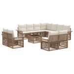 vidaXL Ensemble de canapé de jardin 12 Pièces Beige et blanc crème