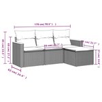 vidaXL Salon de jardin avec coussins 4Pièces mélange beige résine tressée