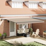 vidaXL Auvent Rétractable Beige 450 ×350 cm tissu