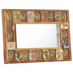 vidaXL Miroir avec revêtement Bouddha 80x50 cm Bois de récupération