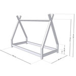 Lit Tipi enfant bois massif naturel 80 x 180 cm