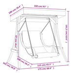 vidaXL Chaise balançoire avec coussin et auvent bois massif d'épicéa