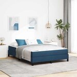 vidaXL Lit à ressorts avec matelas Bleu 160 x 200 cm tissu