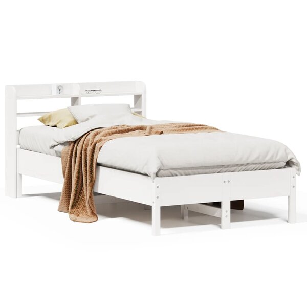 vidaXL Cadre de lit sans matelas blanc 120x200 cm bois de pin massif