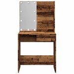vidaXL Coiffeuse avec LED vieux bois 74 5x40x141 cm