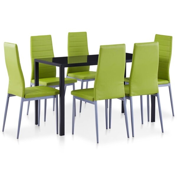 vidaXL Ensemble à dîner 7 Pièces Vert