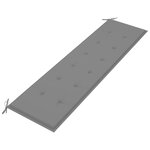vidaXL Banc de jardin avec coussin gris 175 cm Bois de teck massif