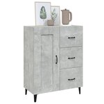 vidaXL Buffet Gris béton 69 5x34x90 cm Bois d'ingénierie