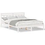vidaXL Cadre de lit avec tête de lit Blanc Bois massif en pin