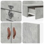 vidaXL Cadre de lit avec rangement Gris béton 236.5 x 90 x 31.5 cm