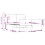 vidaXL Cadre de lit en métal sans matelas chêne fumé 150x200 cm