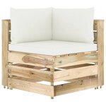 vidaXL Canapé d'angle sectionnel avec coussins Bois imprégné de vert