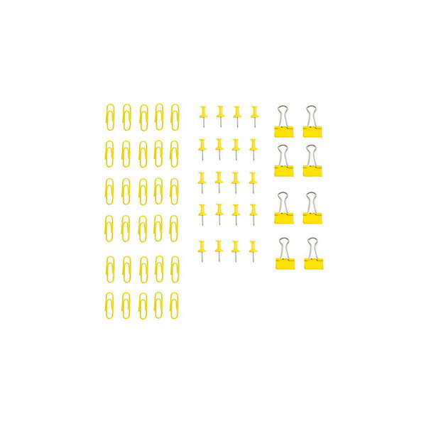 Lot de trombones epingles et minis pinces -  couleur jaune