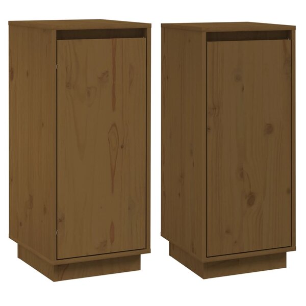 vidaXL Buffets 2 Pièces Marron miel 31 5x34x75 cm Bois massif de pin