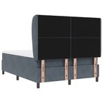 Lit Box Spring vidaXL avec Matelas Gris Foncé 160x200 cm Velours
