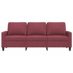 vidaXL Canapé à 3 places Rouge bordeaux 180 cm Tissu