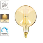 Ampoule led déco globe giant (xxl) au verre ambré  culot e27  8w cons. (60w eq.)  800 lumens  lumière blanc chaud