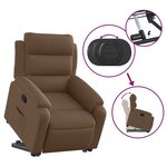 vidaXL Fauteuil inclinable Marron Tissu