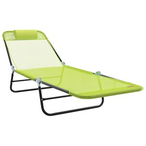 vidaXL Chaise longue pliante Vert 182 x 55 x 85 5 cm Textilène