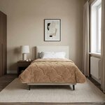 vidaXL Duvet d'hiver Taupe 140 x 220 cm Microfibre et polaire Teddy