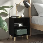 Vidaxl table de chevet avec pieds en bois massif noir 40x30x50 cm