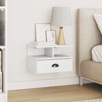 vidaXL Cabinet de chevet HILL Blanc 40 x 31 x 27 cm Pin massif
