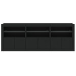 vidaXL Buffet avec lumières LED noir 181 5x37x67 cm