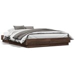 vidaXL Cadre de lit avec lumières LED chêne marron 120x190 cm