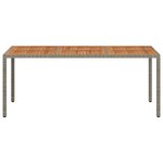 vidaXL Table de jardin 190x90x75 cm Résine tressée/bois d'acacia Gris