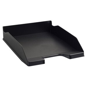 Corbeille à courrier ECO BLACK en polypropylène recyclé - Dim : L 25,5 x H 6,5 x P 34,7 cm. Coloris noir