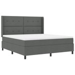 vidaXL Lit à ressorts avec matelas Gris foncé 180 x 200 cm tissu