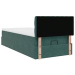 vidaXL Lit ottoman avec matelas et LED Vert foncé 90x200cm velours