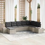 vidaXL Ensemble de canapé de jardin 8 Pièces 319 x 209 x 85 cm Poly rotin