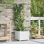 vidaXL Pots de jardin Blanc 40 x 40 x 142 cm Acier