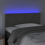 vidaXL Tête de lit à LED Gris foncé 100x5x78/88 cm Velours