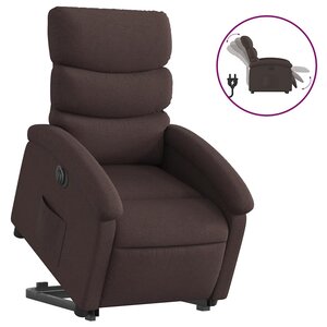 vidaXL Fauteuil inclinable électrique marron foncé tissu