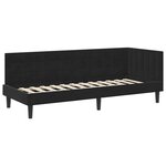 vidaXL Cadre de lit d'angle Noir 80 cm x 200 cm Velours