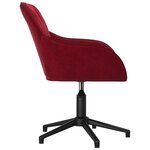 Chaise fauteuil siège pivotante de bureau informatique étude velours rouge 02_0024173