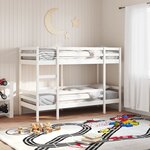 vidaXL Lit superposé Blanc 90x200 cm Bois de pin massif