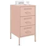 vidaXL Table de chevet rose 36x39x68 cm acier laminé à froid