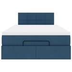 vidaXL Lit ottoman avec matelas bleu 120x200 cm tissu