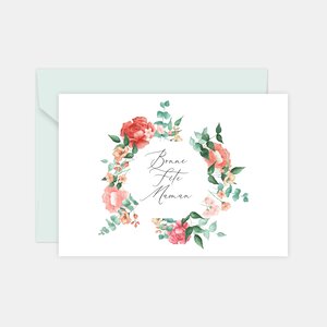 Carte fêtes des mères - fleurs aquarelle