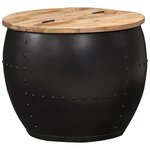 vidaXL Table basse ronde 53x43 cm Bois de manguier massif
