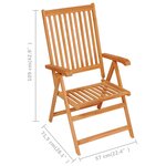 vidaXL Chaises de jardin 2 Pièces avec coussins gris Bois de teck massif