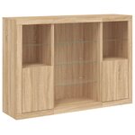vidaXL Buffets avec lumières LED 3 Pièces chêne sonoma bois d'ingénierie